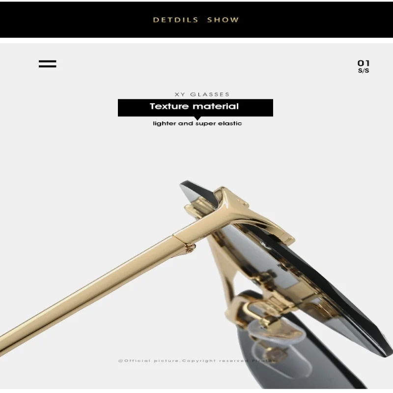 S023 Custom Logo New Style Frameless Fashionable Double Beam Pilot Vintage Women Men Shades Sunglasses
