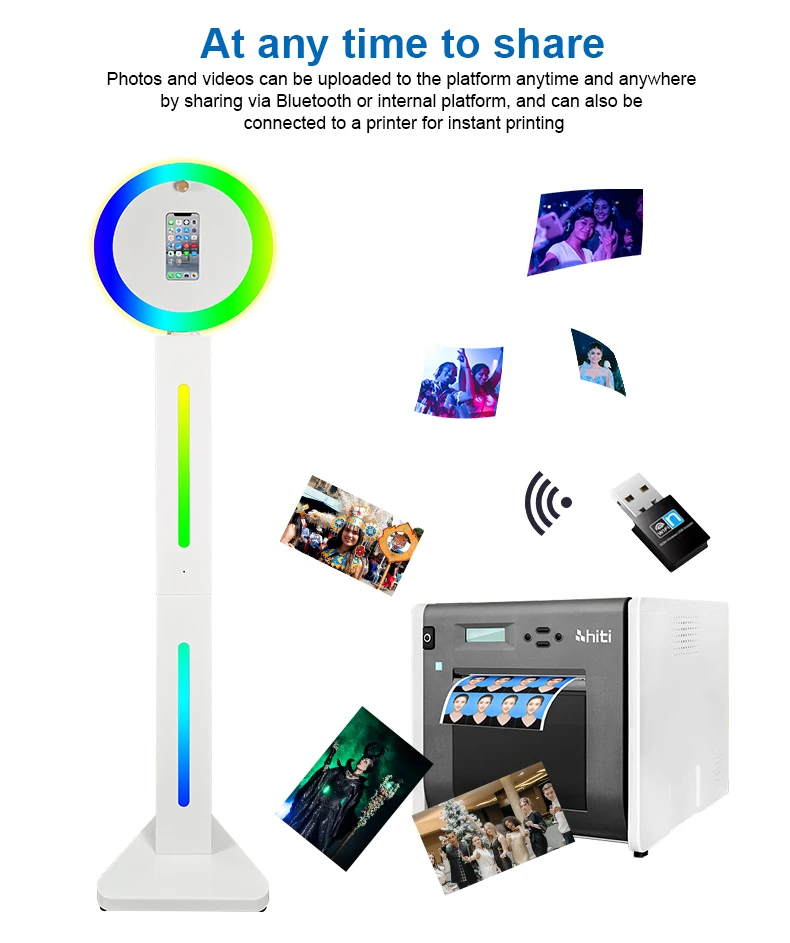 Hot Sale Selfie Booth Wedding Party Supplies Photo Booth Shell Ring Light Photo Booth Machine For iPhone