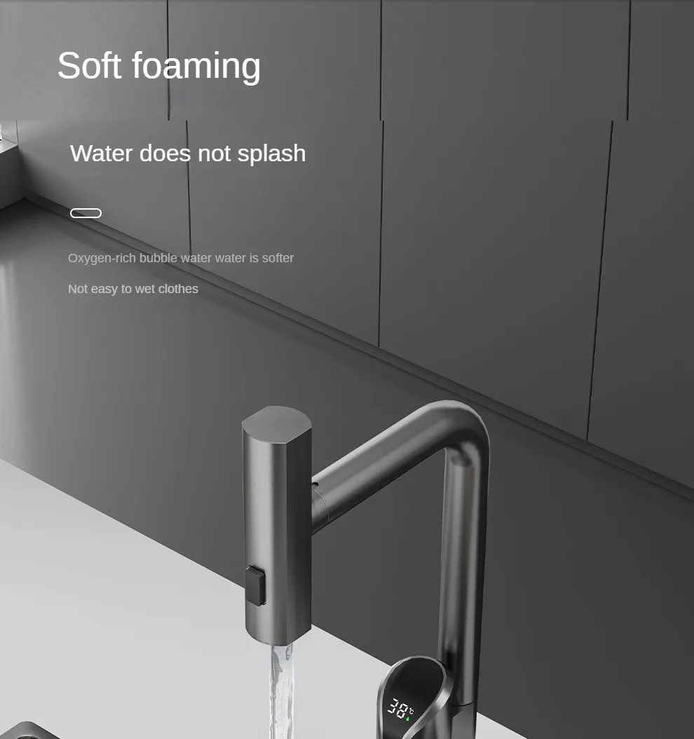 Multifunction 360 Degree Rotating Faucet Mixer Water Tap Digital Led