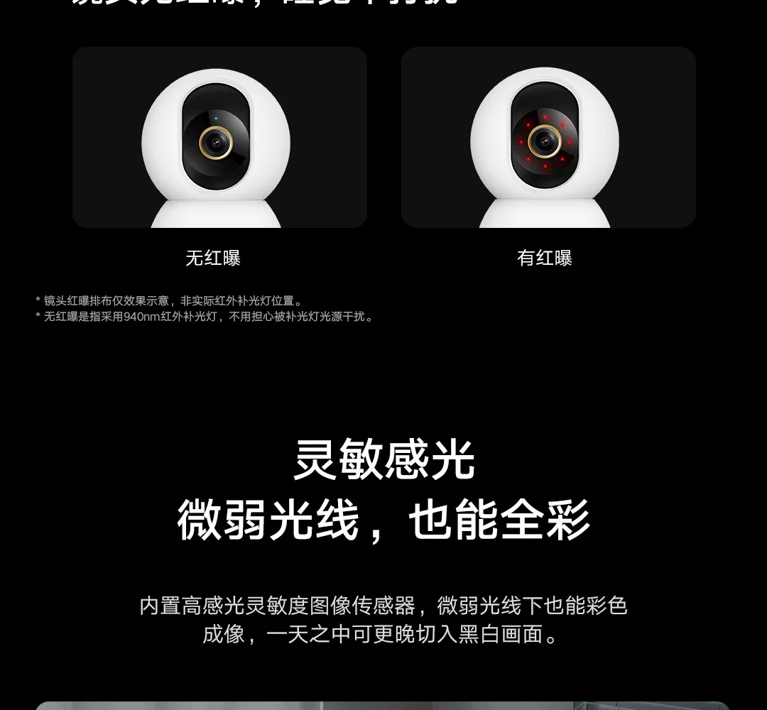 Gadgetoo Xiaomi Smart Camera 4 8 Million Pixels 4K Hd 2.4/5Ghz Dual Band Infrared Night Vision Ai Smart Detection Mihome App Cn Version New-For Xiaomi Smart Camera 4