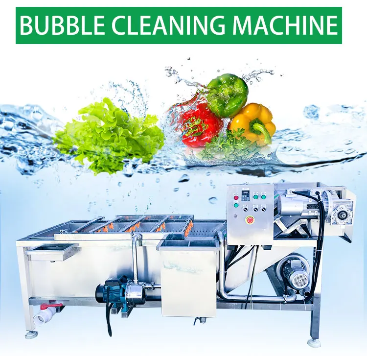 Multifunctional Broccoli Washer Double Bubble Apple Cleaner Ozone System Mussel Washing Equipment