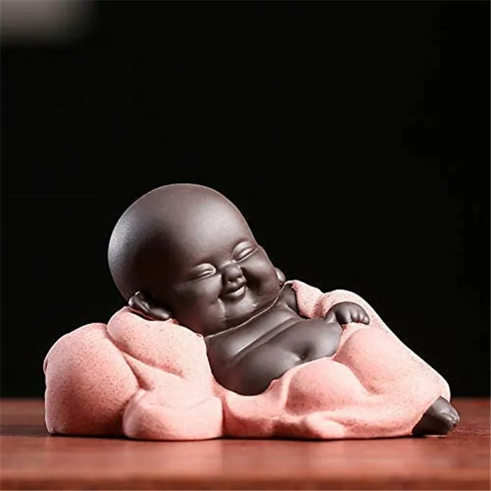 Keramik kleine suBe Buddha Statue Monch Figur kreative Baby Handwerk Puppen Ornamente Geschenk klassische chinesische zarte Keramik Kunst Alibaba