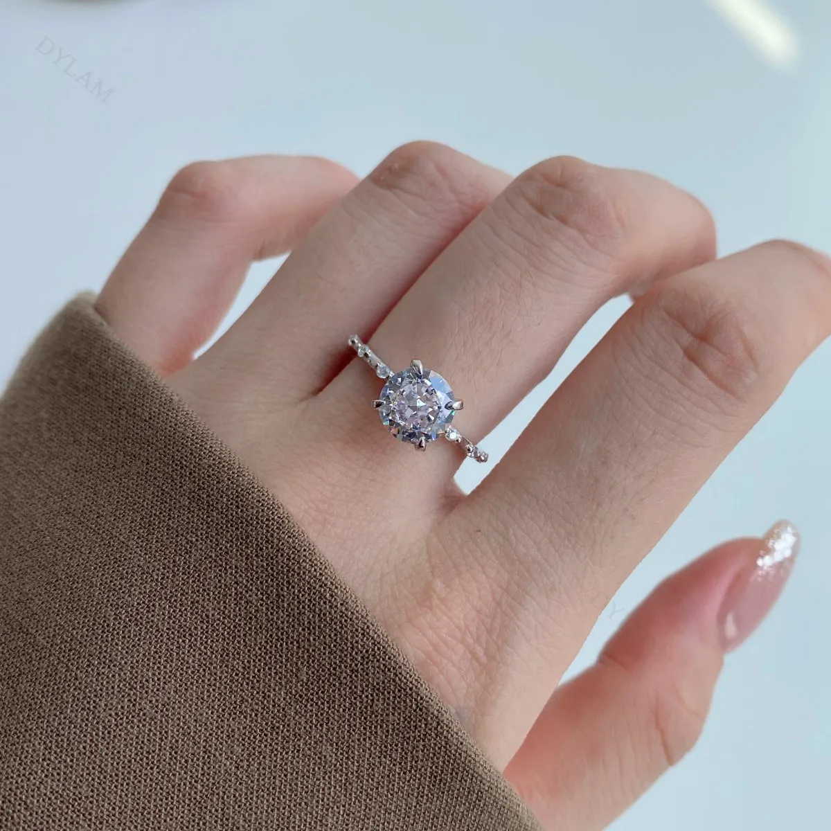 KAKODIY Princess KAKODIY Cut Cubic Zirconia 925 Sterling Silver Ring Rhodium Plated Wedding Engagement Anniversary Solitaire Cubic Zirconia Ring detail 2