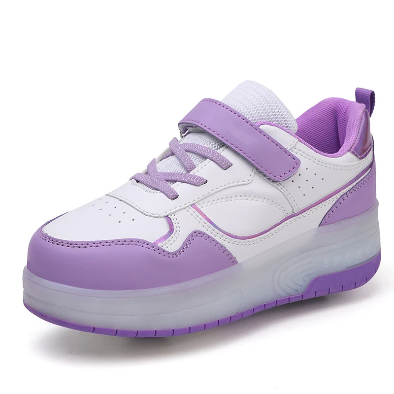 Factory Custom Dual-purpose Roller Skates Double Row Walk-on Shoes Led Kid Running Shoes Roller Skates for Children