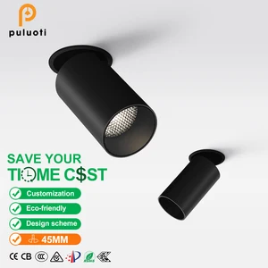 Modern 8W 45mm Recessed Led Spotlight Adjustable Angle 360° Easy Installation Aluminum Body for Clothes Shop Ceiling Downlight