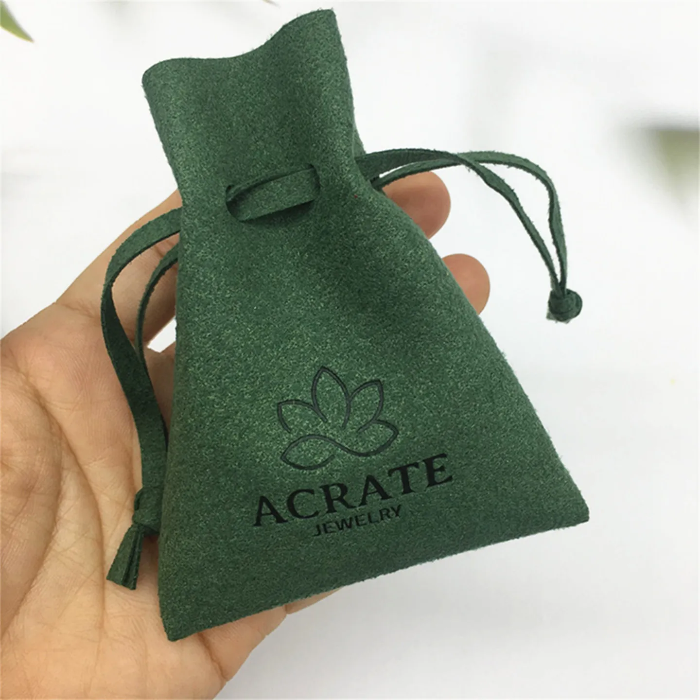 Custom logo printed small jewelry pouch with flap
