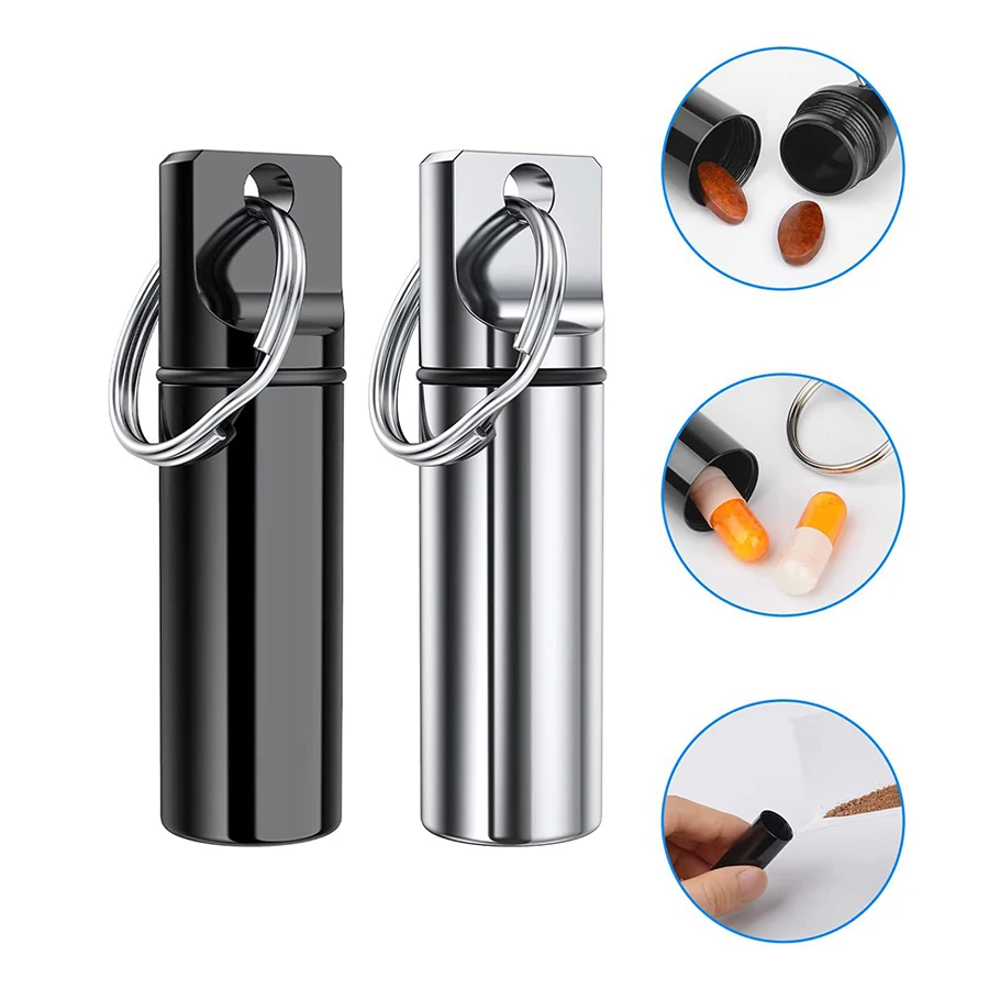 Алюминиевый цветной цилиндрический контейнер для таблеток с логотипом на заказ металлический водонепроницаемый мини портативный лекарств брелок