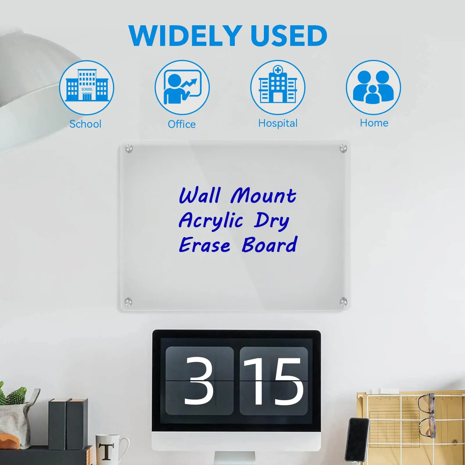 Factory Wholesale Clear Notice Blank Acrylic Dry Erase Board Wall Mount