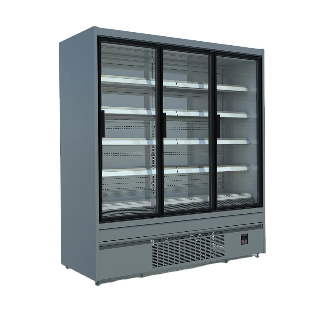 Commercial Multi Deck Refrigerator Vegetables Showcase Air-cooling Beverage Chiller Freezer