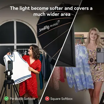 SMALLRIG Parabolic Softbox Quick Release, Parabolic Softbox, Compatible Other Bowens Mount Light (47.2inch/120cm)-4140 detail image