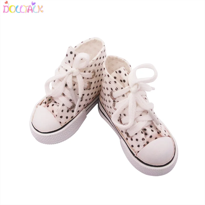 
 Прямая поставка с фабрики, BJD 7,5 см, кукольная обувь, классические кроссовки, желтая кружевная пятнистая холщовая повседневная обувь, кукольная обувь  