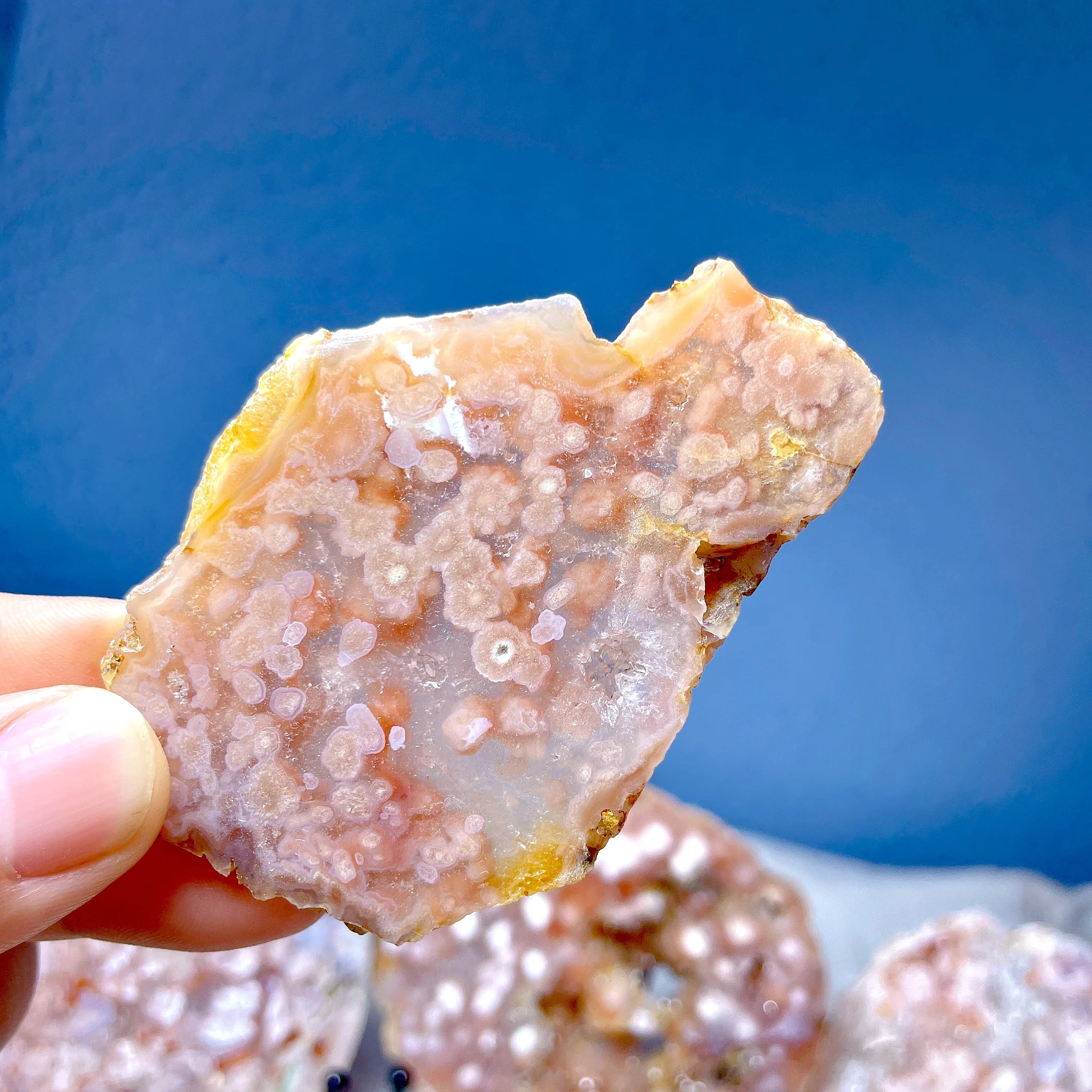 Wholesale Natural High Quality Polished Pink Amethyst Slice Druzy