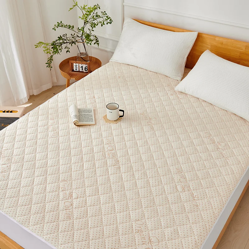 Tissu 100% coton biologique Protecteur de matelas Imperméable contre les punaises de lit Hypoallergénique Protecteur de matelas matelassé Tricoté