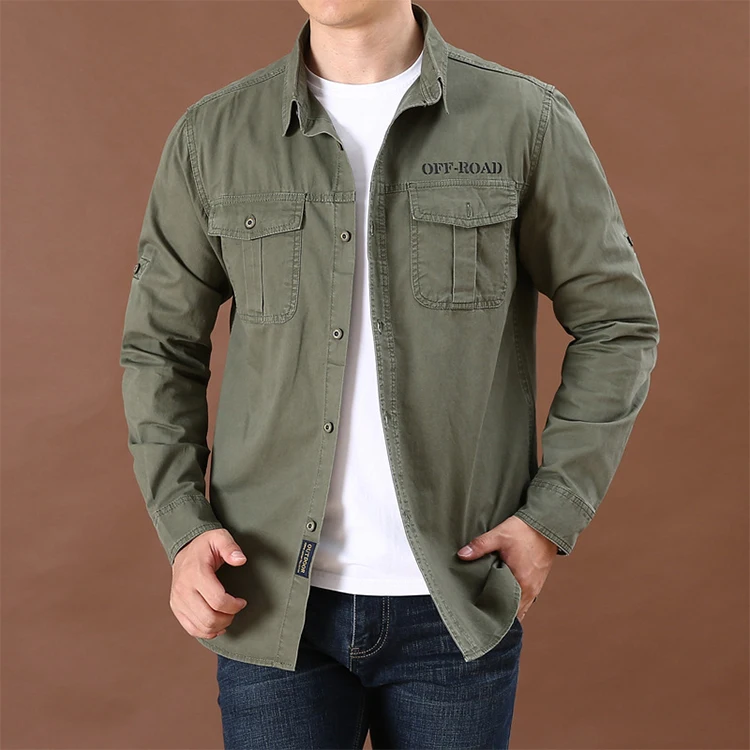 Herbst, gute Qualität, langärmelig, lässig, Knopfleiste vorne, Herrenhemd 525_voghion.com