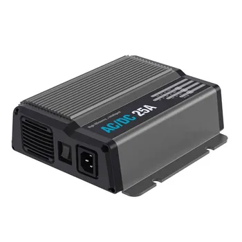 Carstel AC-DC Battery Charger Portable 220-240VAC 12VDC 25A Intelligent Charger with Aluminum Housing