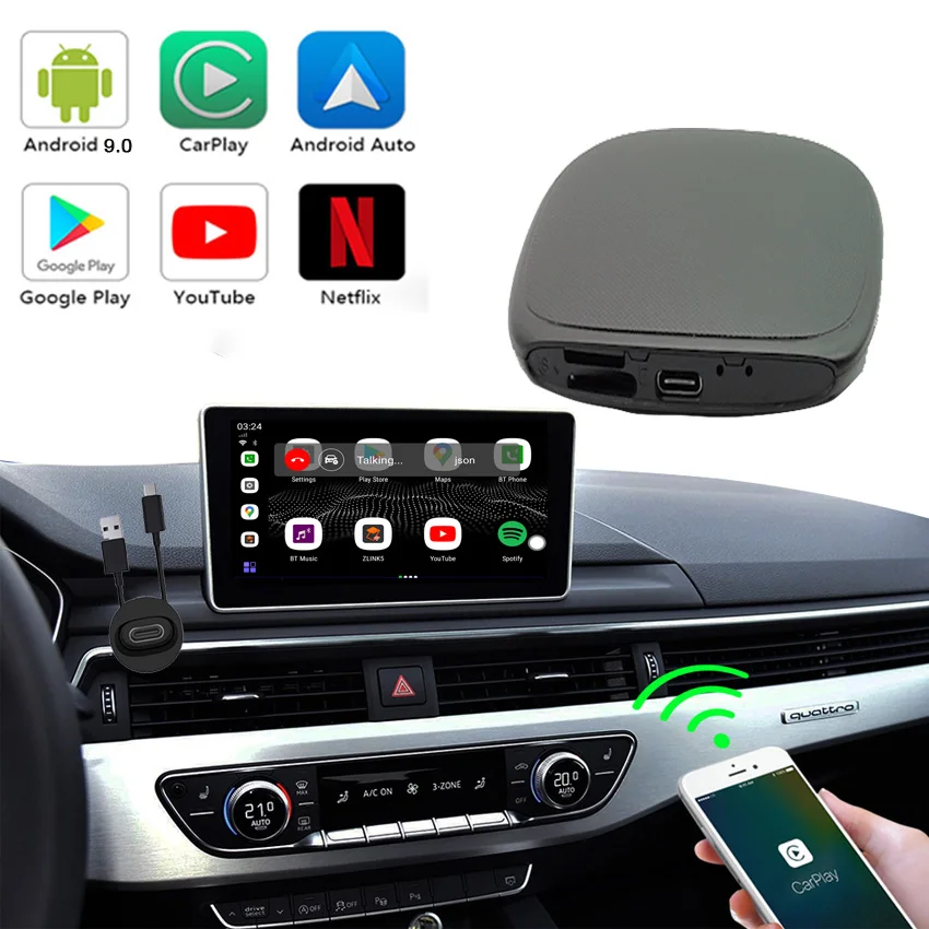 Беспроводной адаптер carplay box android auto. Carplay - applepie ultra.