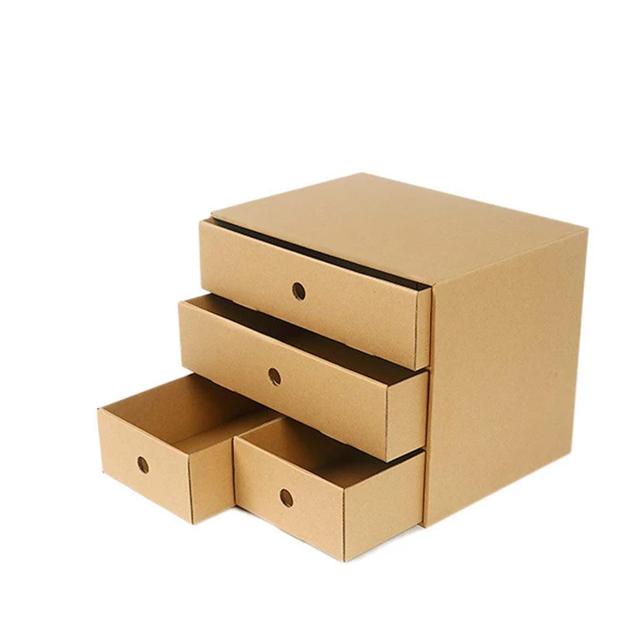 Custom Paperboard Kraft Drawer Set Box Triple Layers Drawer Gift Box For Jewelry Shoes Packaging manufacture