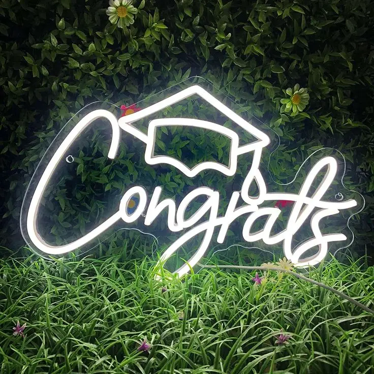 Congrats Grad Neon Sign LED Graduation Neon Light Congratulations Sign ...