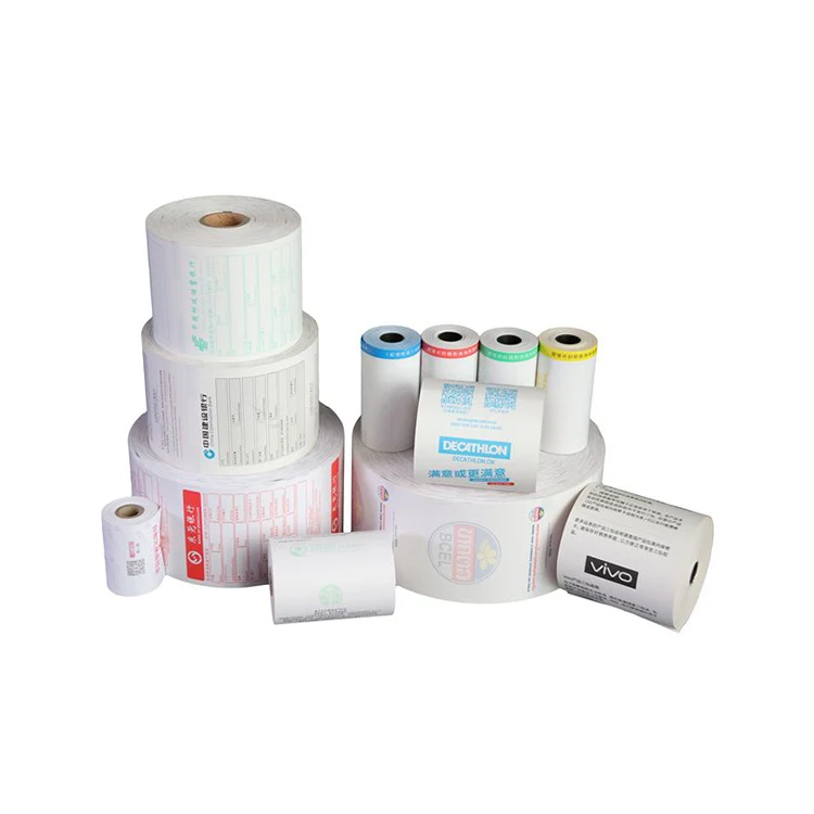 Visokokvalitetni jeftini termalni papir za blagajnu 100% čista drvena pulpa 80*80 mm; 80*70; 3 1/8*230'; 2 1/4*50 s ispisom