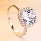 Wholesale Womens Rings Sterling Cz ringsStone Set Women Girls Couple Diamond Real Silver Ring