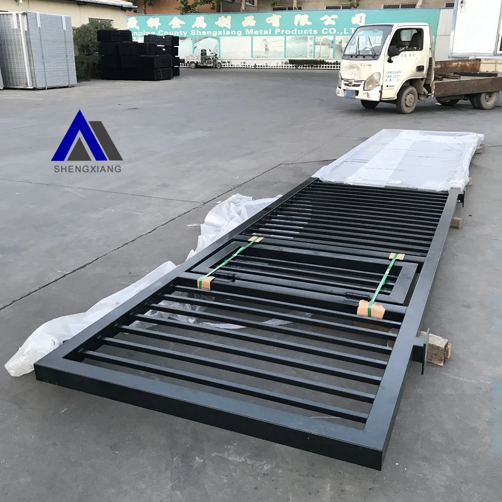 VerifiedPro Factory Shengxiang Wrought Iron Fence Metal Ornamental Picket Fence Panel Sliding Gate for Home Garden Fencing