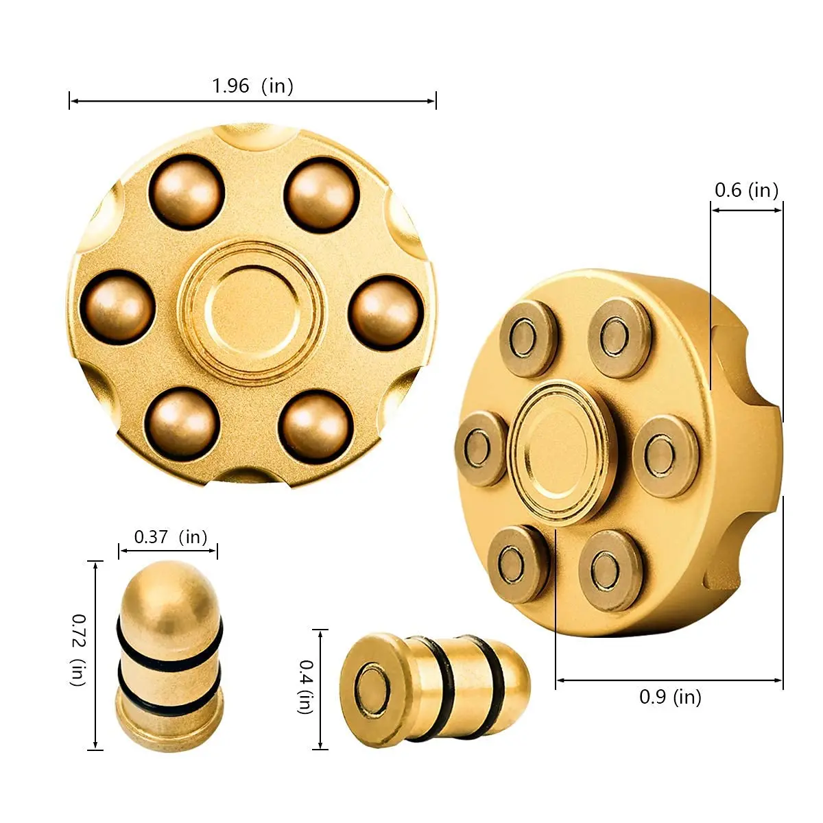 Alloy Brass Revolver Spinner - Stress Relief Toy