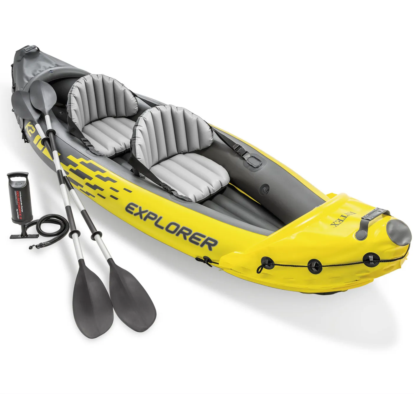 Intex 68307 Explorer K2 Kayak Rafting Inflatable Boat Rubber Rowing