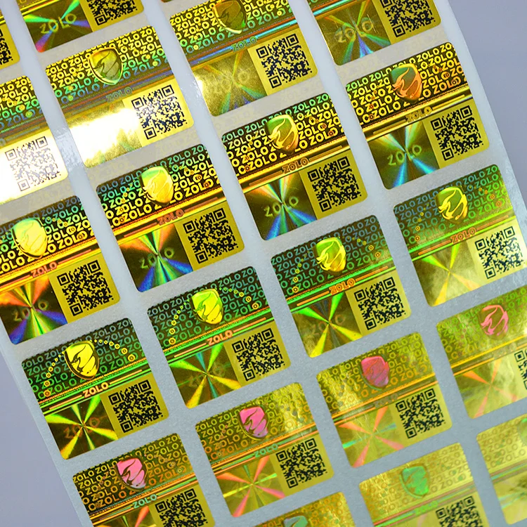 Custom 2d 3d Hologram Sticker Print UV Void Hologram Sticker Roll  Hologram Stickers With Serial Numbers QR Code