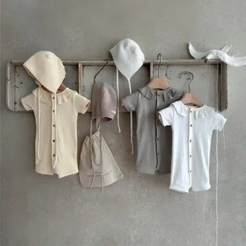 Newborn Baby Romper Casual Summer Wear for Boys and Girls Thin Style Short Sleeve Soft Baby Jumpsuit