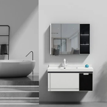Modern cheap luxury furniture mirrore hanging waterproof Vanity Plywood Bathroom Cabinet