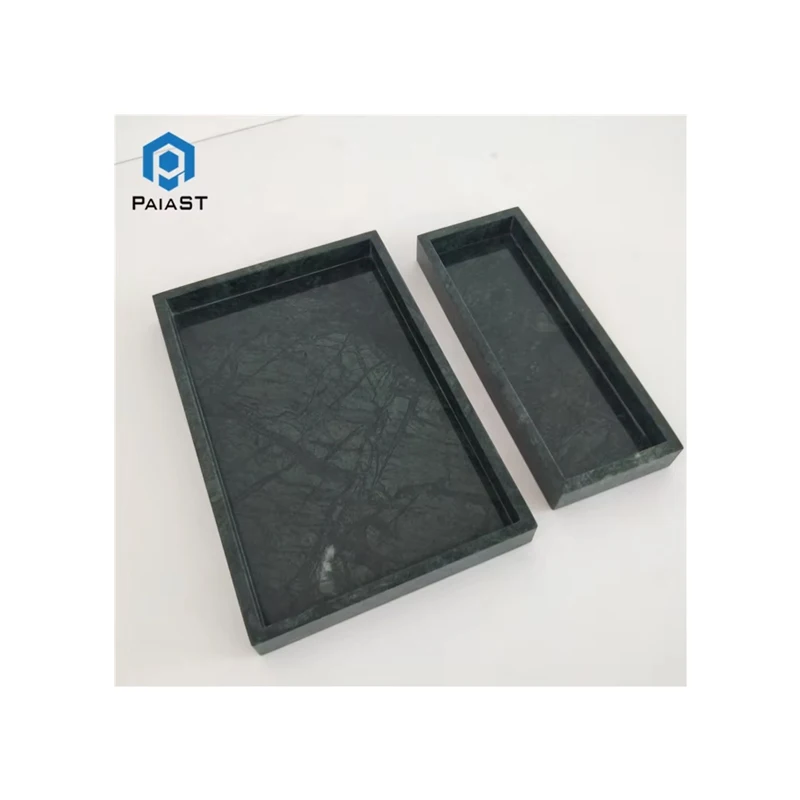 Wholesale Modern Polished Dark Green Marble Serving Tray Dinner Plates Restaurant Party Decorations Create Your Own Pattern