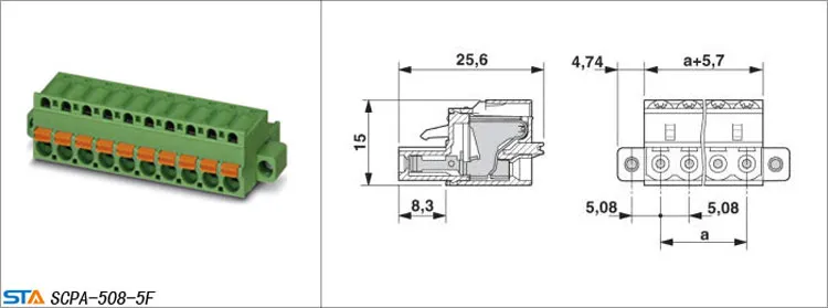 Printed-circuit Board Connector Feed-through Header Solder/slip-on ...