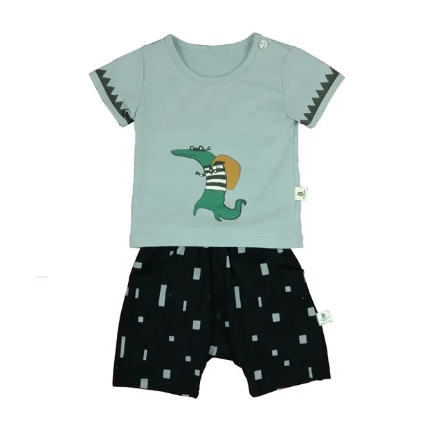 
Оптовая продажа, комплект для новорожденных, футболка и шорты унисекс, летние комплекты для новорожденных 