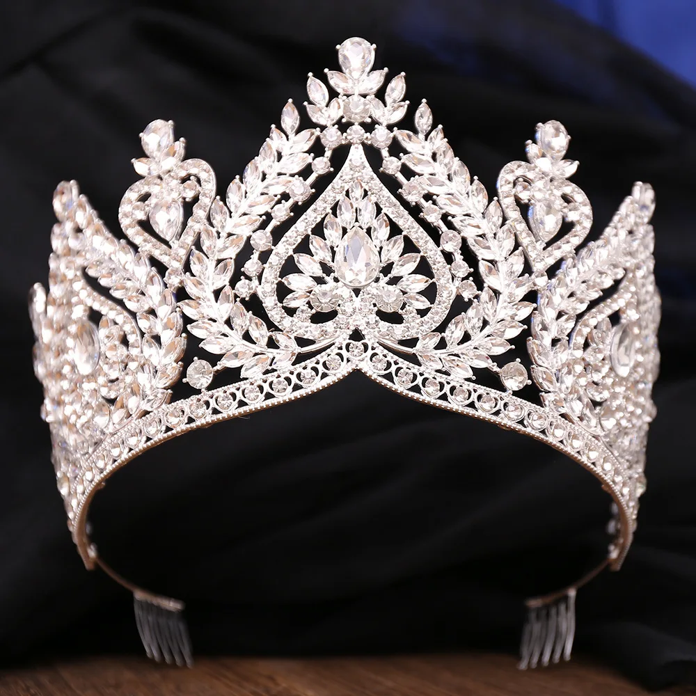 Crystal Tiara with Comb Bridal Wedding Party Queen Crown Rhinestone Alloy Amazon.com: Tiara Crown for Women Crystal Queen Crowns  main image 3