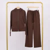 Baked brown slim-fit sweatshirt and sweatpants set