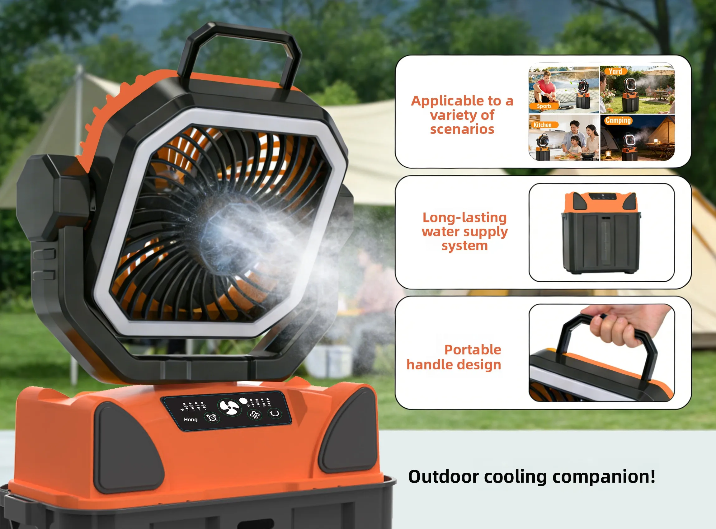Spray Misting Cooling Fan, 3L, 5 V, Electric - detail 28
