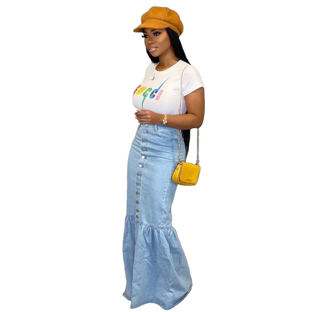 Best Design Tight Solid Color Women's Cute cowboy Bud skirt woman summer skirts new arrivals 2021 women's long skirts