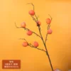 8 persimmons on one branch - orange-yellow