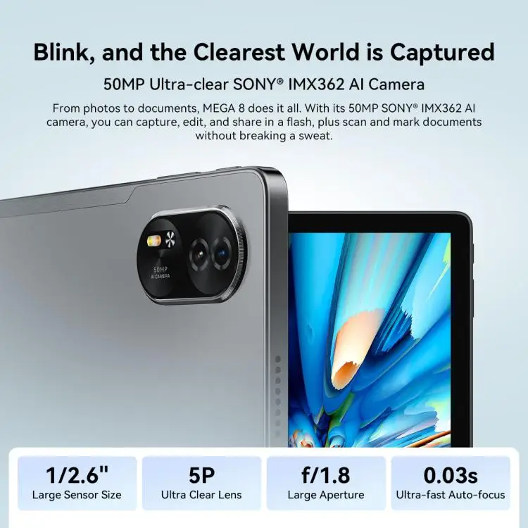 Blackview MEGA 8 Tablet - 12GB+256GB, 13 Inch Android 15