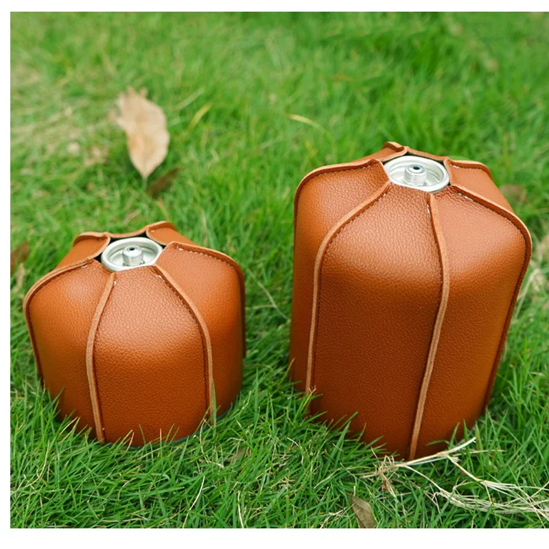 Gas Canister Cover Propane Cylinder Cover Leather Protective Cover For