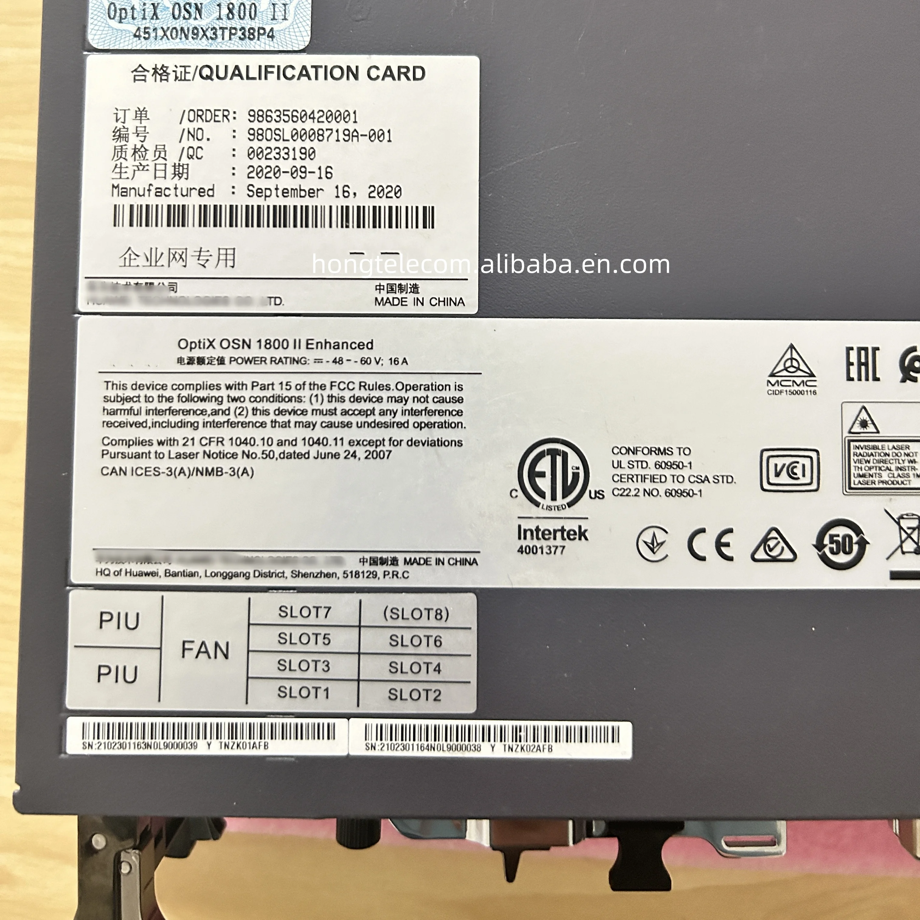 ETC 16台 OptiX-OSN-1800-II-Pro-02116194