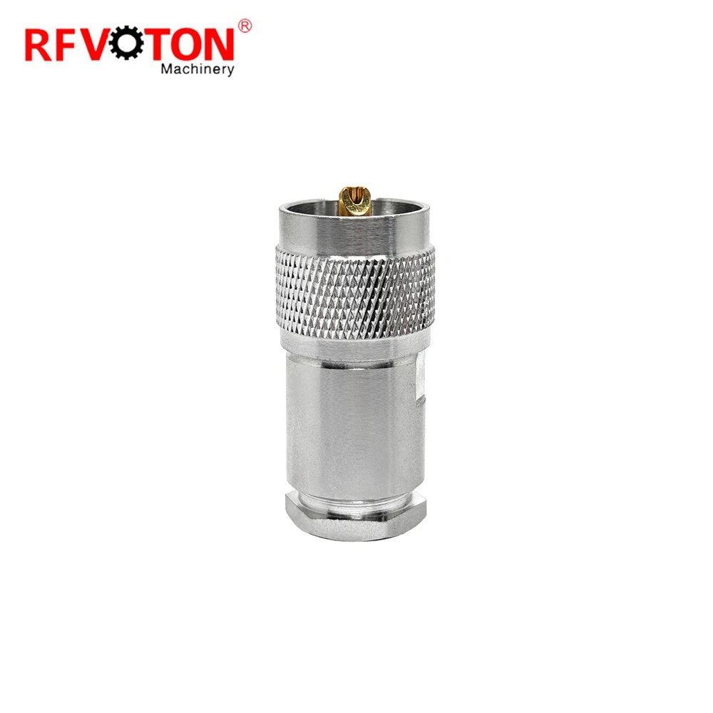 Factory PL259 UHF Plug Male Macho Clamp Screw Mounting  Rf Coaxial Rg6 RG6 for Cable Coaxd Connector Converter Rohs Copper