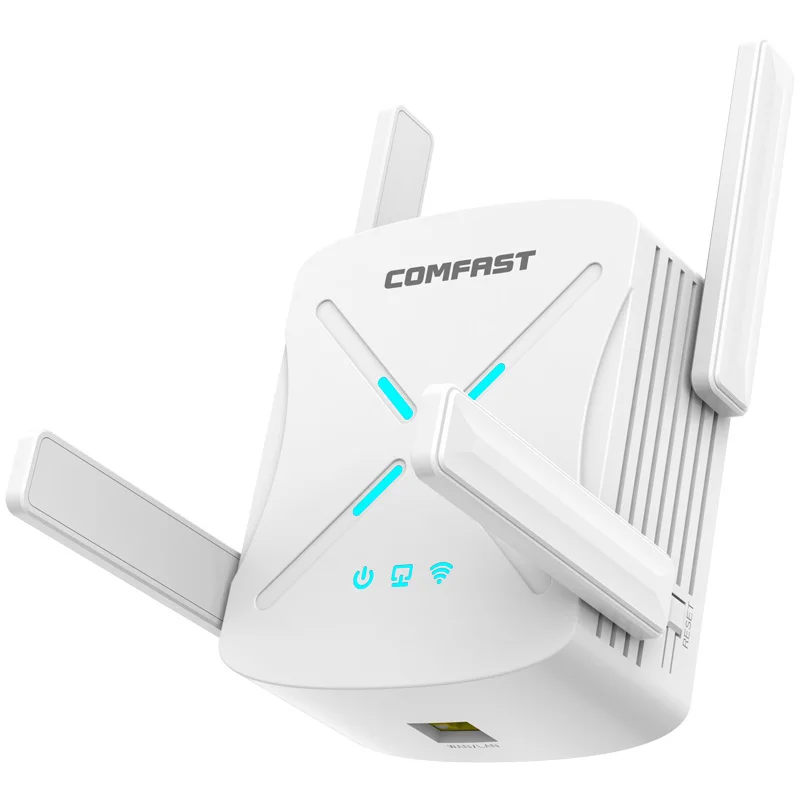 Qlocom CF-XR182 WiFi6 Router Repeater Booster Output Power 200mW 4*2dBi Antennas 2.4&5.8GHz Wireless Repeater