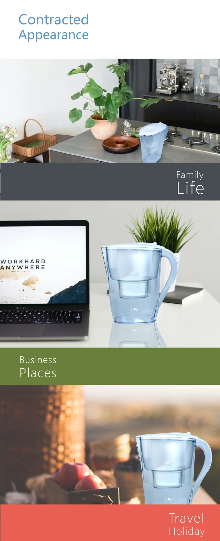 Household 3.5l No Floride Alkaline Filtered Purifier Water Filters