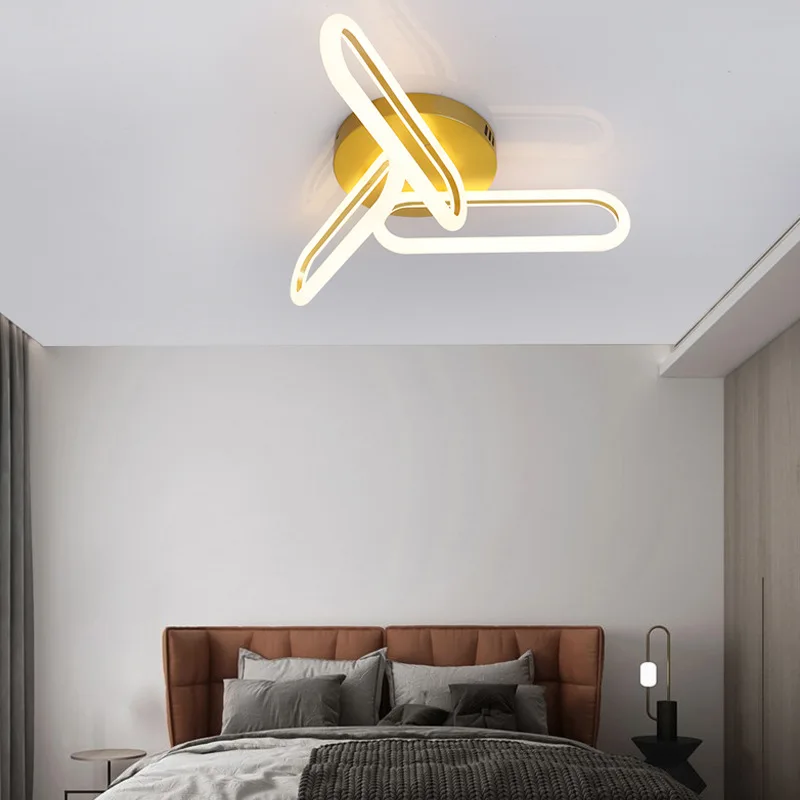 LED modern golden ceiling lamp indoor high quality creative room lighting for home