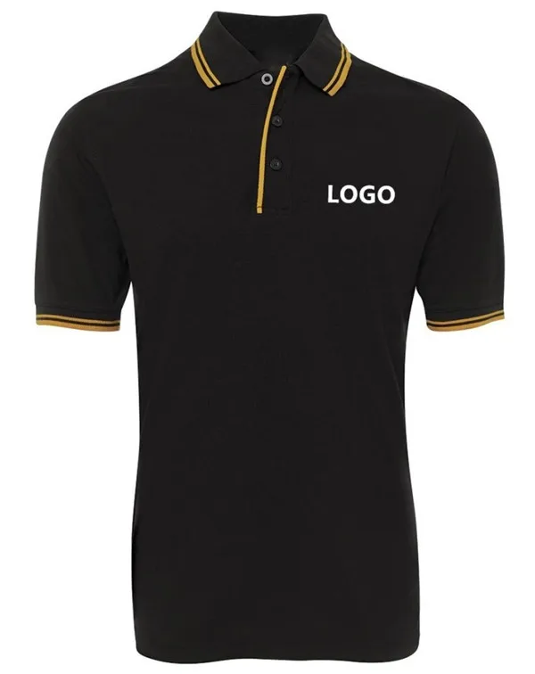 Men's Breathable Solid Pattern Knitted Golf for Shirt with Stripe Collar Pocket Short Sleeve Polyester/Cotton