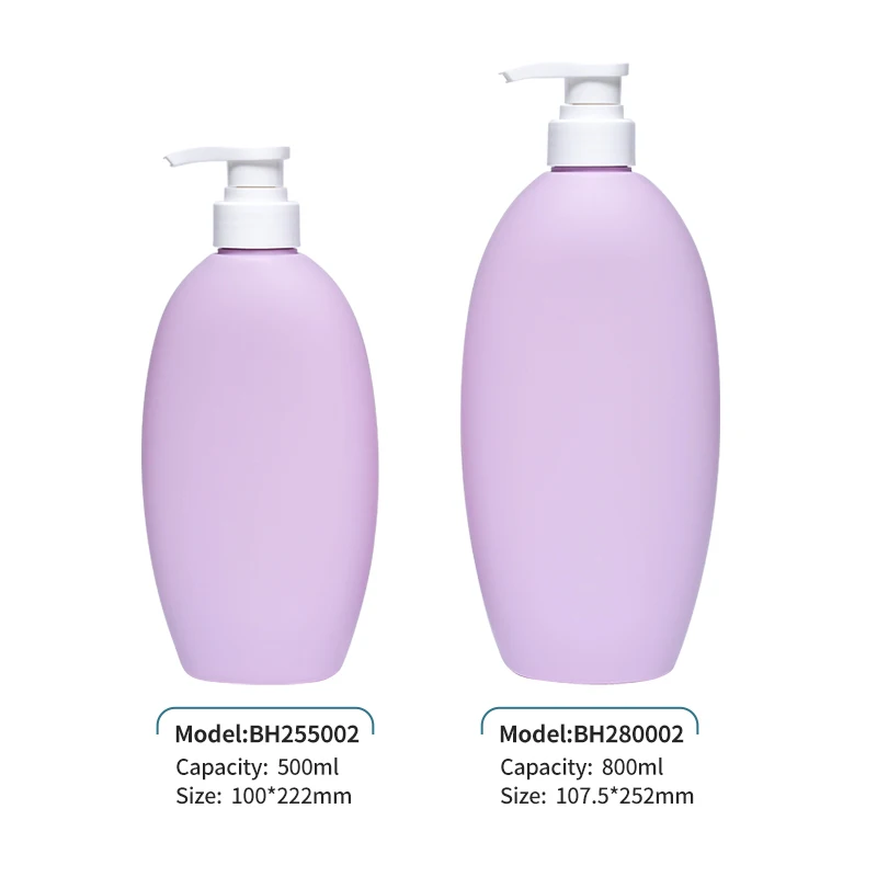 550ML 800ML HDPE Shampoo Shower Gel Plastic Container Custom Luxury Bottles Soft Touch Bottles