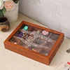 Antique-colored large twelve-compartment patterned acrylic box
