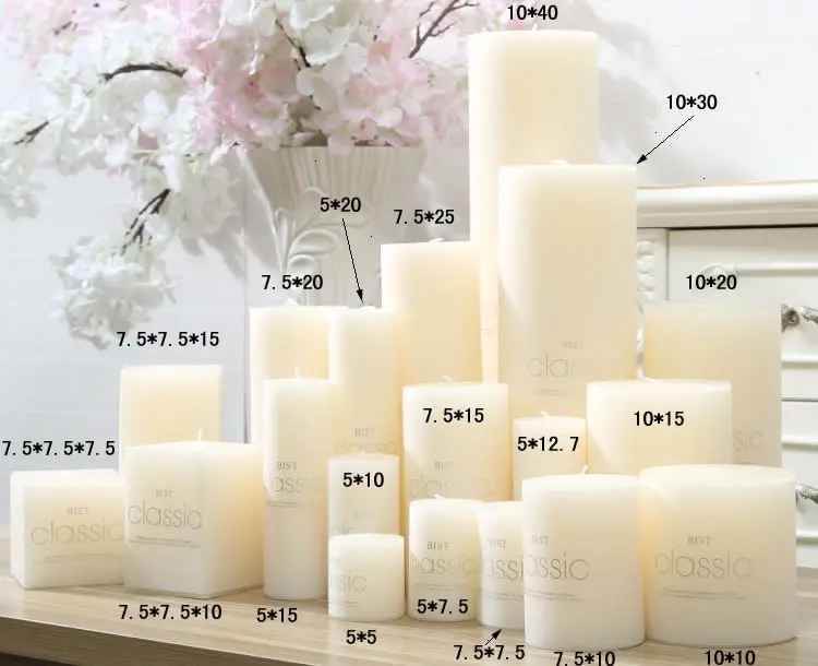 Custom Romantic Birthday Wedding Candles Roman Pillar Large Candle