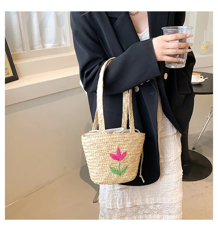 Shop Our Summer Custom Straw Tassel Holiday Travel Tote Bag
